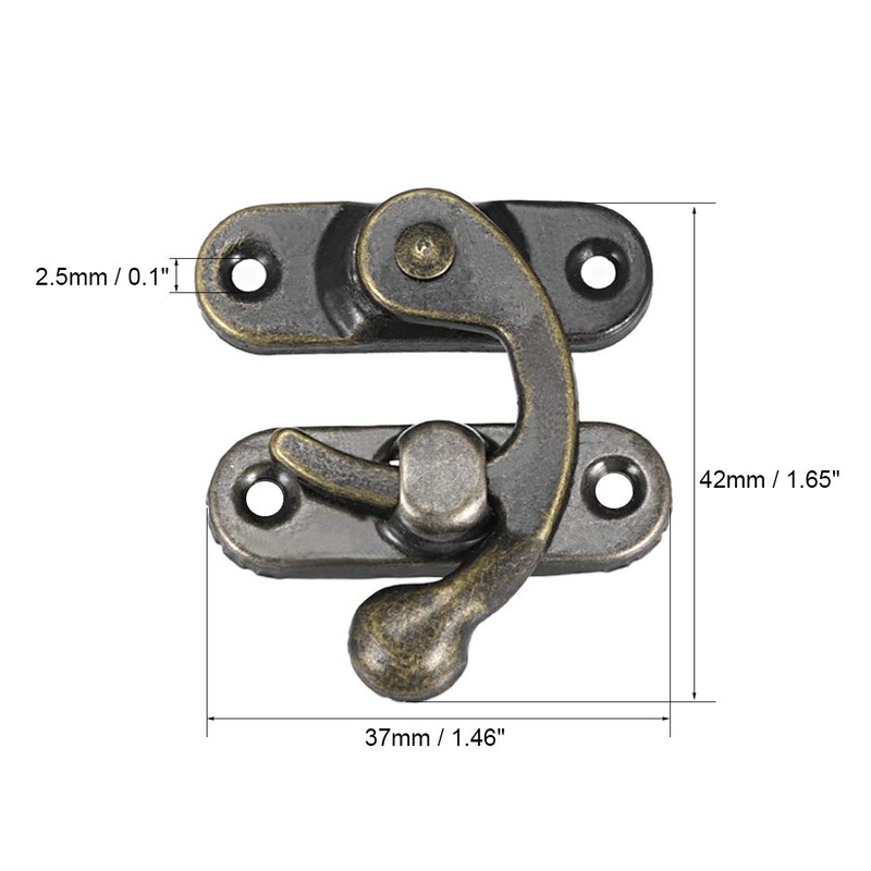sourcing map Antique Vintage Lock Clasp Right Latch Hook Hasp