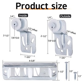 Nkiy Quen 5 Pcs Sliding Closet Door Roller Kit,Wardrobe Door Roller with Slide Track,Closet Door Rollers Replacement for Top-Hung Sliding Door Hardware