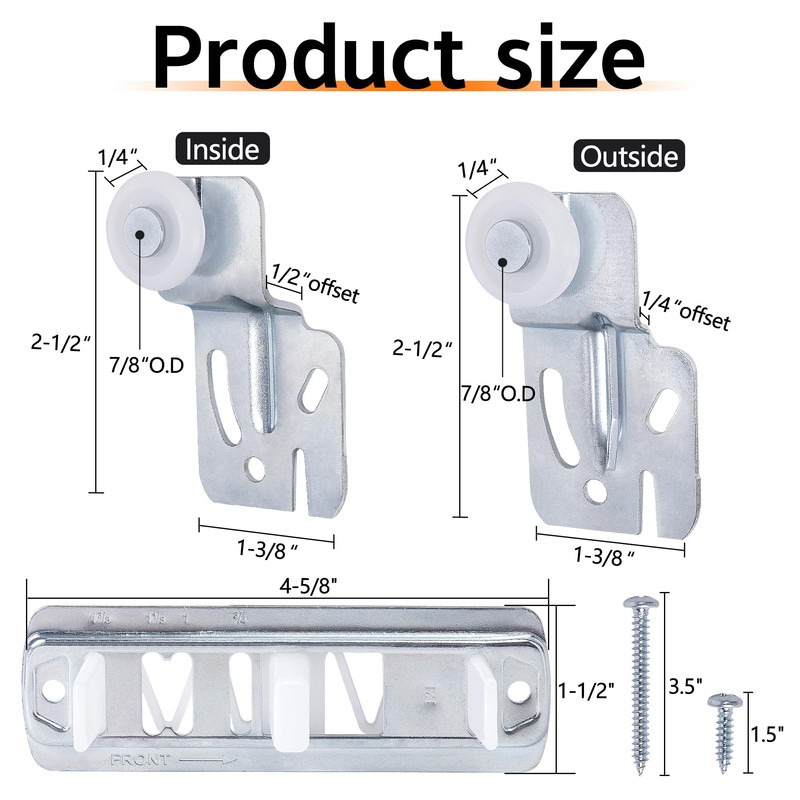 Nkiy Quen 5 Pcs Sliding Closet Door Roller Kit,Wardrobe Door