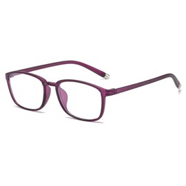 Lairesen Myopia Glasses TR90 Frame Shortsighted Removal Glasses Daily Use Lightweight for Men Women, purple