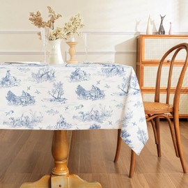 AIBIIN Rustic Table Cloth Classic French Village Washable Rectangle Table Cloth for Home Farmhouse Holiday Party Supplies 56x84 Inch