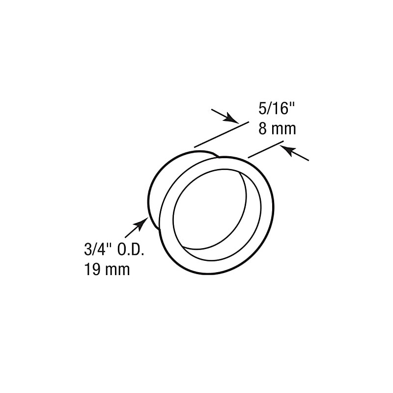 Prime-Line N 7569 Closet Door Finger Pull, 3/4 In., Matte