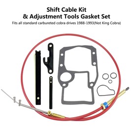 Shift Cable Assembly Kit Fit for OMC Cobra 1986-1993, Adjustment Tools Mounting Gasket Set Fit for OMC Cobra 987661 Sierra 18-2245 Replacement for 21715 27-00475 Automotive Starter Parts Repair Kits