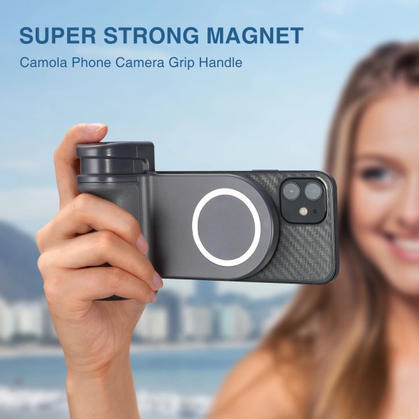 Universal Magnetic Camera Handle Phone Holder Mount With Bluetooth Shutter