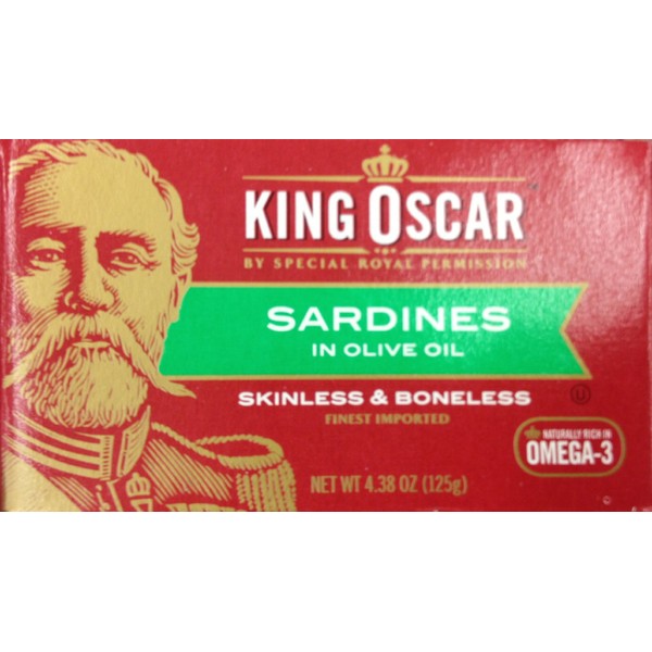 King Oscar Skinless & Boneless SARDINES in Olive Oil 4.4oz (3 Pack)