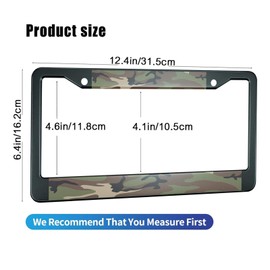 HOSNYE Army Camouflage License Plate Frame Hunting Camo Green Hunter Metal License Plate Cover Front Plates Frames Car Tag Frame for Women Men US Vehicles Standard