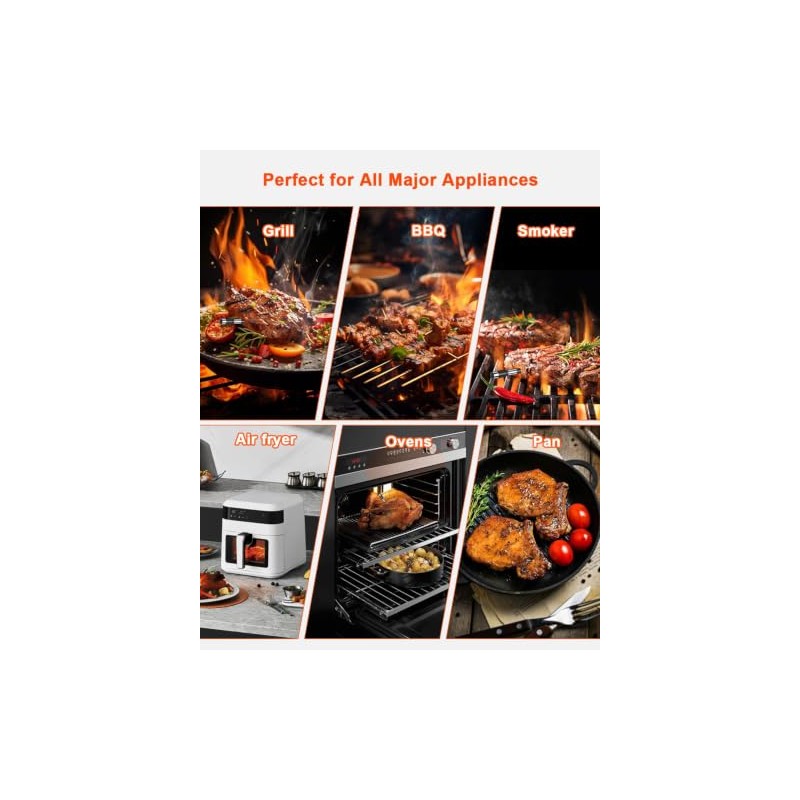 Wireless Meat Thermometer with Smart APP Control | 800ft Bluetooth