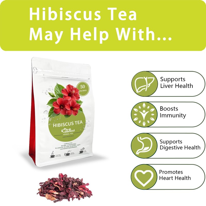 Samcci - Hibiscus Tea Bags, 50 Teabags - Premium dried