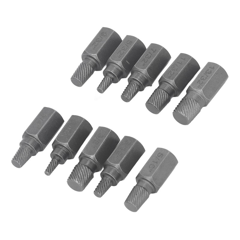 10Pcs Damaged Screw Extractor Hex Bolt Stud Remover Removal Tool