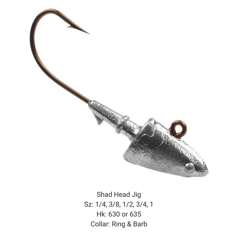 Do It Mold Shad Head Jig Sz: 1/4, 3/8, 1/2,