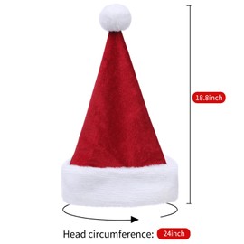 KFZR Santa Hat,Adults Unisex Velvet Christmas Hat,New Year Festive Party Christmas Supplies (Red)