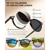 CARFIA Gafas de Sol Redondas para Mujer Rostro Pequeño Acetato