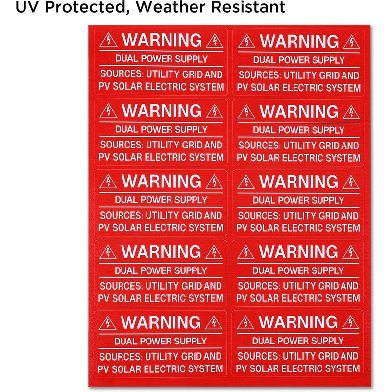 62-Pack Solar PV System Label Kit - Code 2020/2023 Compliant