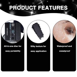 Xdealcozyxc Smokey Black Eyeshadow Palette, 5 Colors Waterproof Pallets for Grey Eye Shadow Gothic Makeup