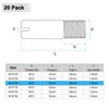 M METERXITY 20-Pack M10 x 30mm Slotted Cylindrical Pin Dowel,