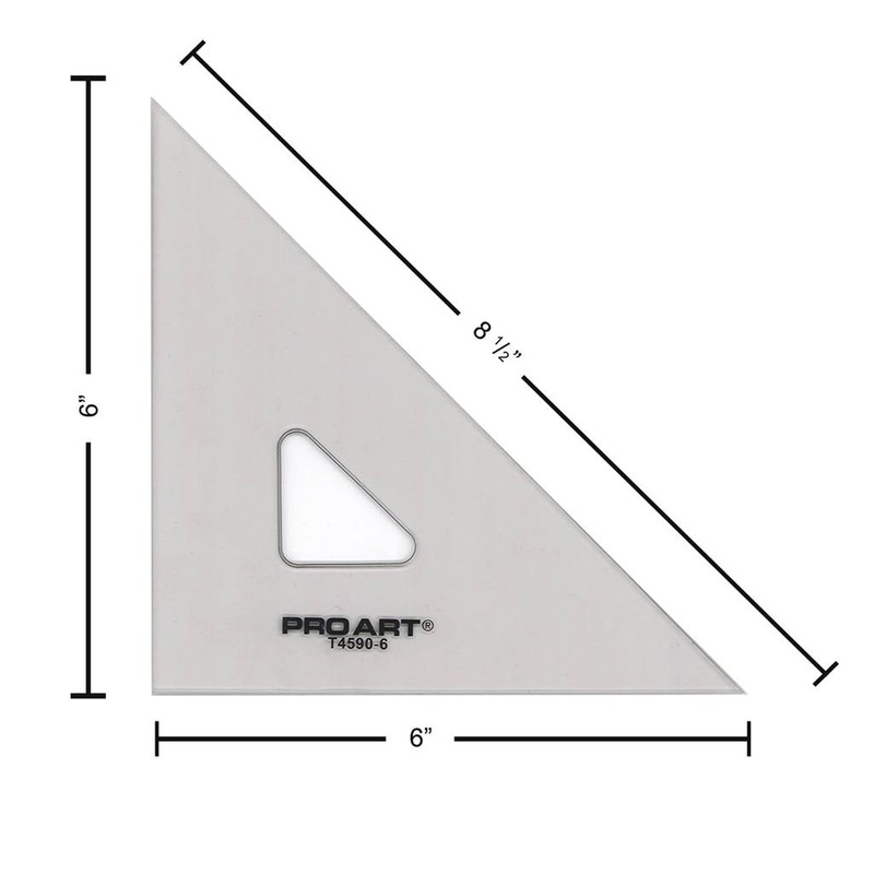 Pro Art 6-Inch 45/90-Degree Triangle, Smoke