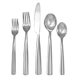 Ginkgo International Nico Stainless Steel Place Flatware, 5-piece set, Silver