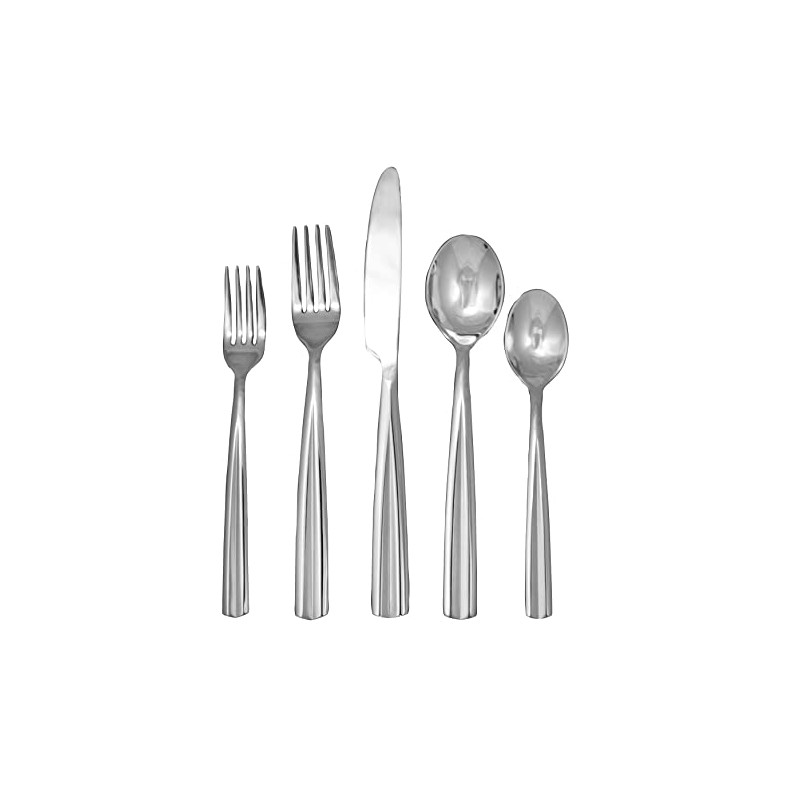 Ginkgo International Nico Stainless Steel Place Flatware, 5-piece set, Silver