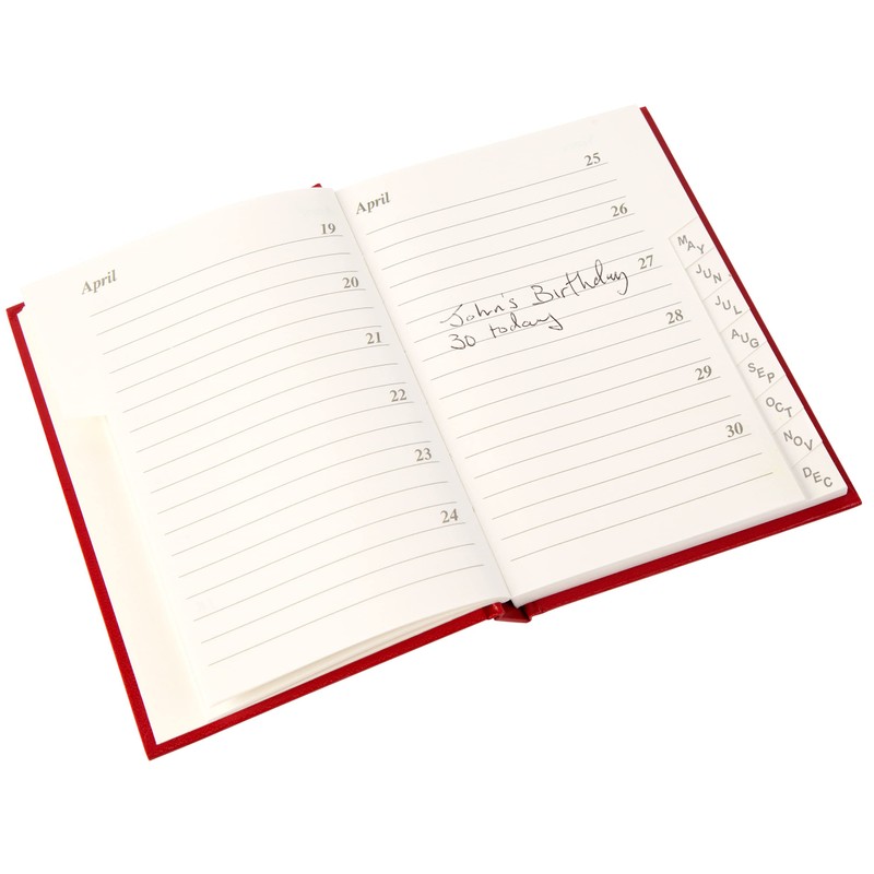 Christmas Card List & Birthdays Address Book Red Cover Indexed