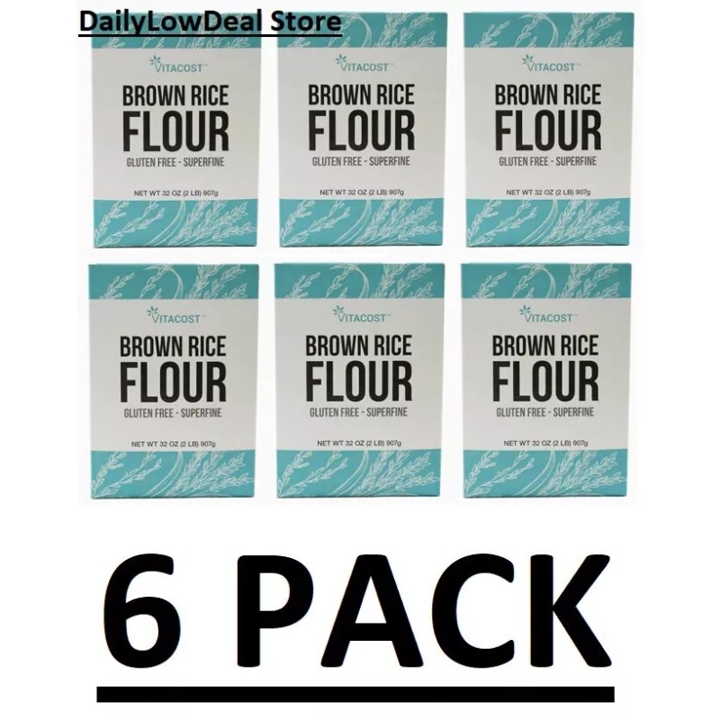 Vitacost 6 PACK - Superfine Brown Rice Flour - GMO