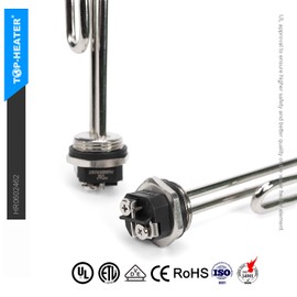 Water Heater Element 4500W,Screw-in,Foldback Type 02582 Water Heater Heating Elements By TOP-HEATER, Fits Most Models As AO Smith, GE, Kenmore,Maytag,Whirlpool, Water Heater Element Replacement 2Pack