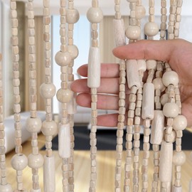 Osunnus Handmade Beaded Curtain for Doorway - Bamboo Wooden Door Beads - Boho Rustic Home Store Decor, 35.5 x 75 Inches Brown