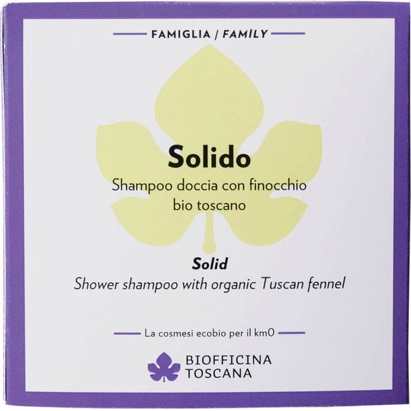 Biofficina Toscana Family 2-in-1 Solid Shampoo & Shower Gel, 80 g