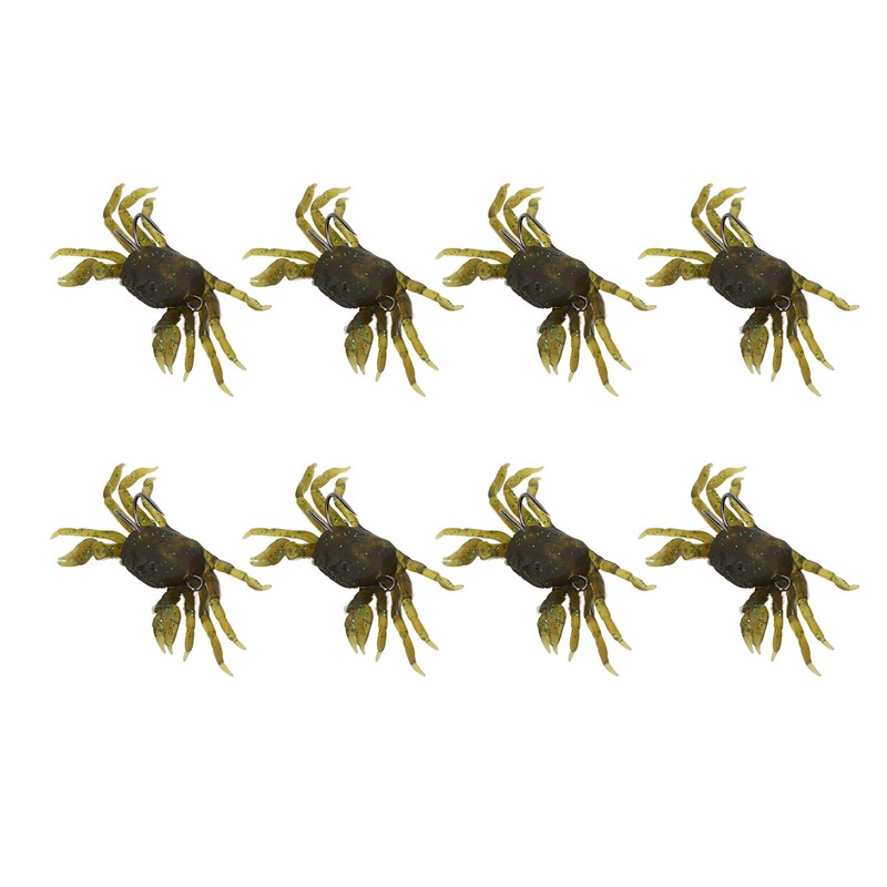 8Pcs Artificial Crab Bait 13cm 33.5g Simulation Crab Soft Lure