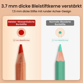 MARCO Colouring Pencils for Adults - Overlap up to 10 Layers Ideal for Art Students and Professional Artists Colouring Pencils Set in Iron Box 3320 Water Soluble Crayons 48 Colours