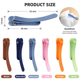 Automatic Bookmark,3Pcs Silicon Book Marks for Reading,Smart Clip Book Page Bookmarks Readers,Unique Book Accessories Gifts for Men,Women,Kids (Brown+Dark Blue+Light Blue)