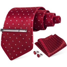 Happyshoppingtime Men's Necktie, Business Necktie Set, 5-piece Set, Business, Job Hunting, Weddings, Parties, Stylish, School Entrance Ceremonies, Graduation Ceremonies, Father's Day, Gift Box