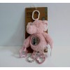 Dreamgro Fuzzy Pink Elephant Activity Buddy Plush Mirror Rattle Crinkle