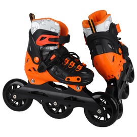 VEZLOPUS Inline Skates, 3 Wheels 100mm | 4 Sizes Adjustable Inline Speed Skates for Kids, Boys, Girls, Teens - Professional Outdoor Fitness Performance Inline Skates