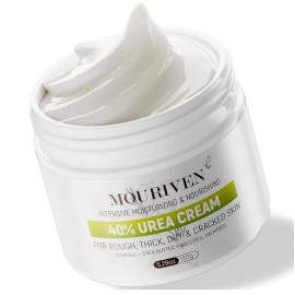 Mouriven Urea Cream 40 Percent - Foot & Hand Cream for Dry, Cracked Heels, Feet, Knees, E