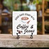 Coffee Bar Sign, Coffee Station Decor Bible Gift for Women