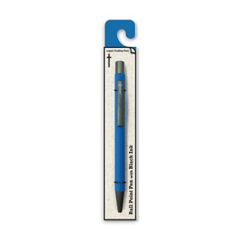 Christian Pens With Cross - Light Blue, Soft Touch Barrel Ballpoint Pen With Clip & Black Ink, Inspirational Bible Study Pens For Bible Journaling, Gifts For Christian Men, Women & Pastor Gifts