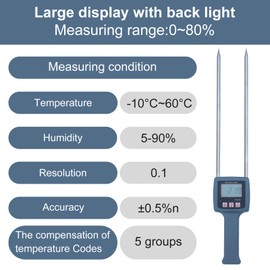 Pokiphip TK100H Portable Hay Moisture Meter - Precise Hay Moisture Tester with Probe for Monitoring and Ensuring Optimal Hay Quality, Preventing Mold and Spoilage