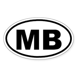 CafePress MB Myrtle Beach, SC Euro Oval Sticker Oval Car Bumper Sticker