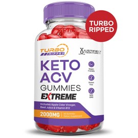 Justified Laboratories Turbo Ripped Keto Extreme ACV Gummies 2000MG Apple Cider Vinegar 300 Gummys
