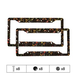 Mushroom License Plate Frame 2 Pack Accessories Cars Decor 12.3 X 6.3 Inches for Men Women
