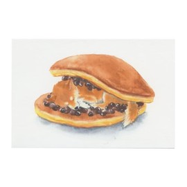 Natsuka Murata B12-PU-70 Postcard Shiba Dog and Snack [Dorayaki] Cute