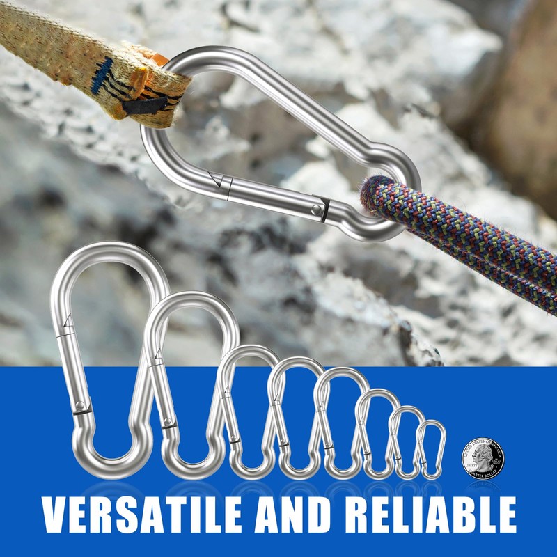 1pc 7.00 inch Large 304 Stainless Steel Carabiner Clip Hooks
