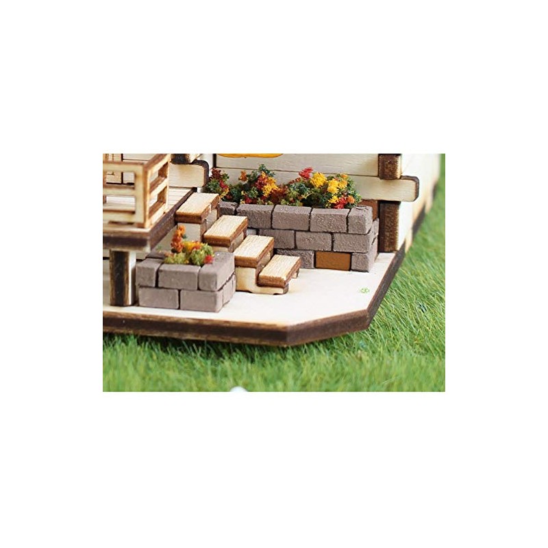 Young Modeler Desktop Wooden Model Kit Log House Cafe