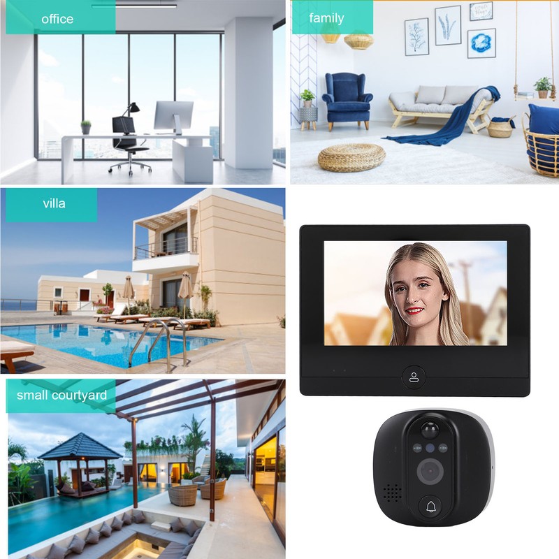 4.3inch Peephole Camera 1080P WIFI Front Door 150 Degree Wide