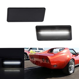 Tonsya Smoked Lens White LED for 1974 1975 1976 1977 1978 1979 Chevy Corvette C3 Front Bumper Side Marker Lights