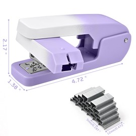 Valtiner Swing-Arm Swivel Stapler, 360 Degree Rotate Desk Stapler with 1000 Staples, 20 Sheets Capacity, Jam Free, Booklet Staplers for School Office Home Supplies (Purple)