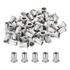 sourcing map 60Pcs Rivet Nuts Flat Head, M6 Stainless Steel