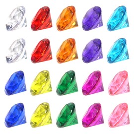 Toaob Pack of 40 Decorative Diamonds Large 30 mm Acrylic Crystals Colourful Diamond Crystals Decorative Stones Table Decoration Diamonds Confetti Wedding Decoration
