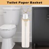Odonata Large Toilet Paper Storage Basket with Lid, Slim Toilet