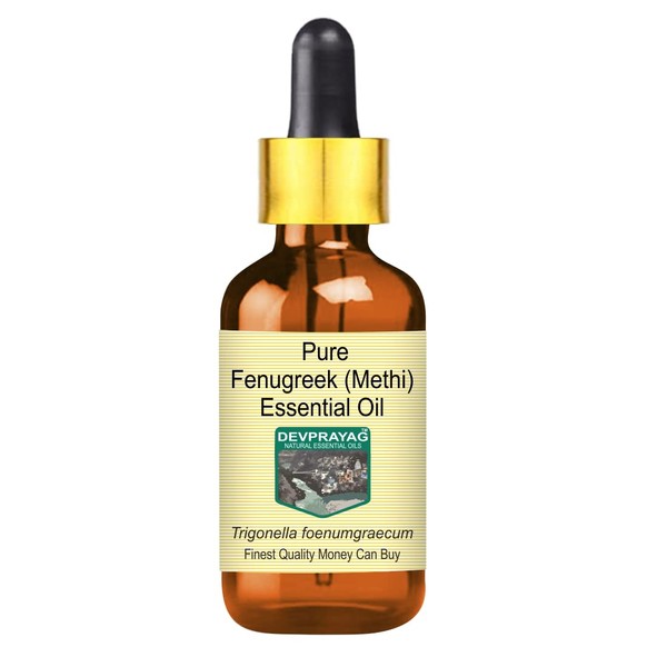Devprayag Pure Fenugreek (Methi) Essential Oil (Trigonella foenumgraecum) with Glass